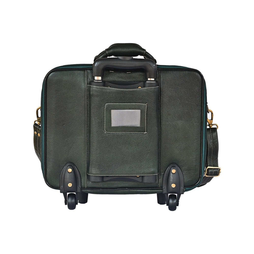 Taj Leather Trolly Suitcase Bag - 100% Leather