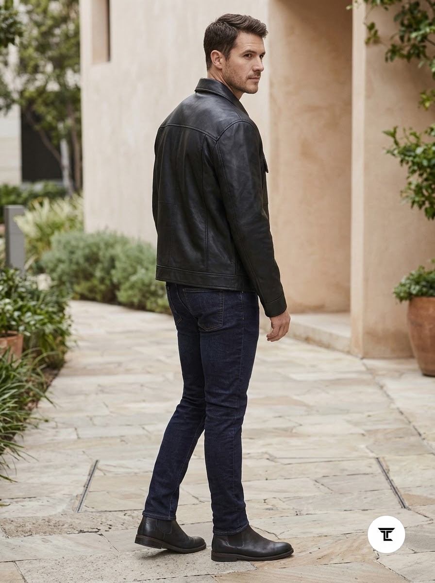 Taj Signature Metropolitan Black Leather Overshirt