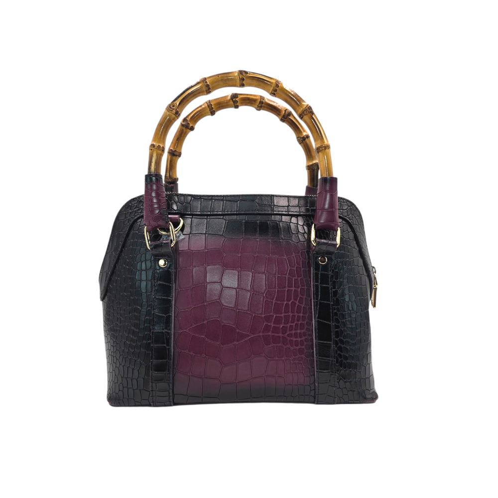 Genuine Leather Handbags with Bamboo handle for Women - Multi-Style Tote, Crossbody, and Top Handle Bag.