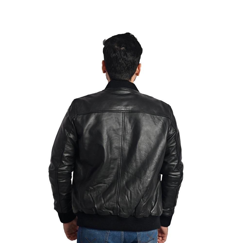 Men's Black 100% Genuine Leather Jacket - Premium Taj Leather