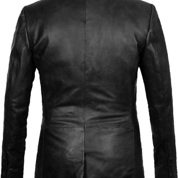 Men's Black Leather Coat - Premium Quality by Taj Leather