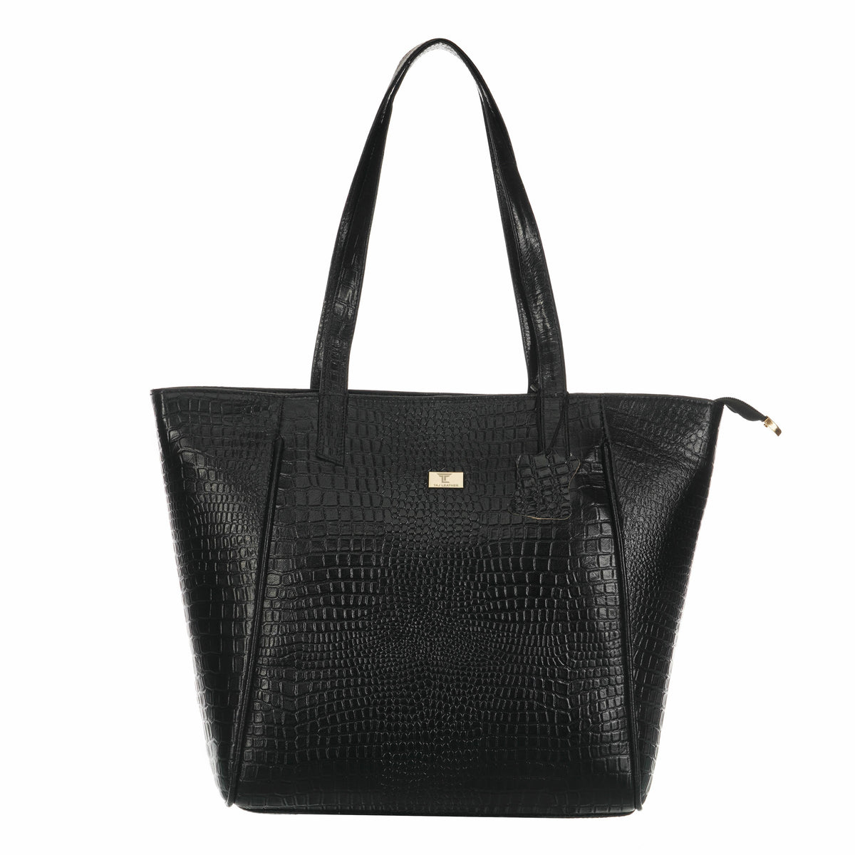 Women's Croco Pattern Shoulder Bag - Stylish and Spacious Bag with Big Compartment