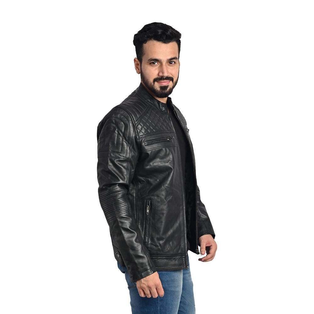 D-Design Leather Jacket by Taj Leather - Men's Fashion Statement