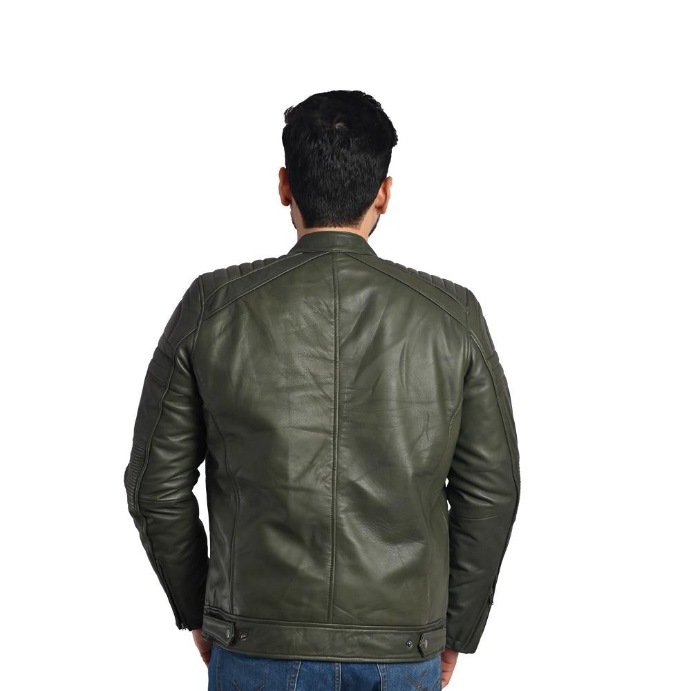 Men's Solid Leather Jacket - Stylish and Durable