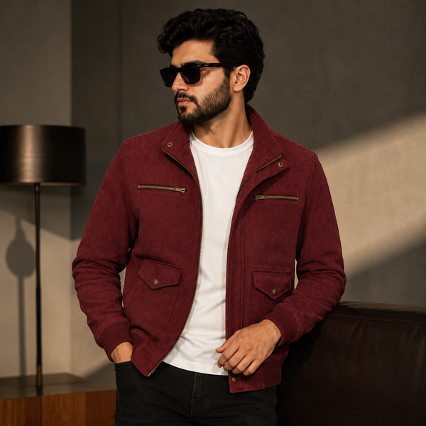 Suede Faux Maroon