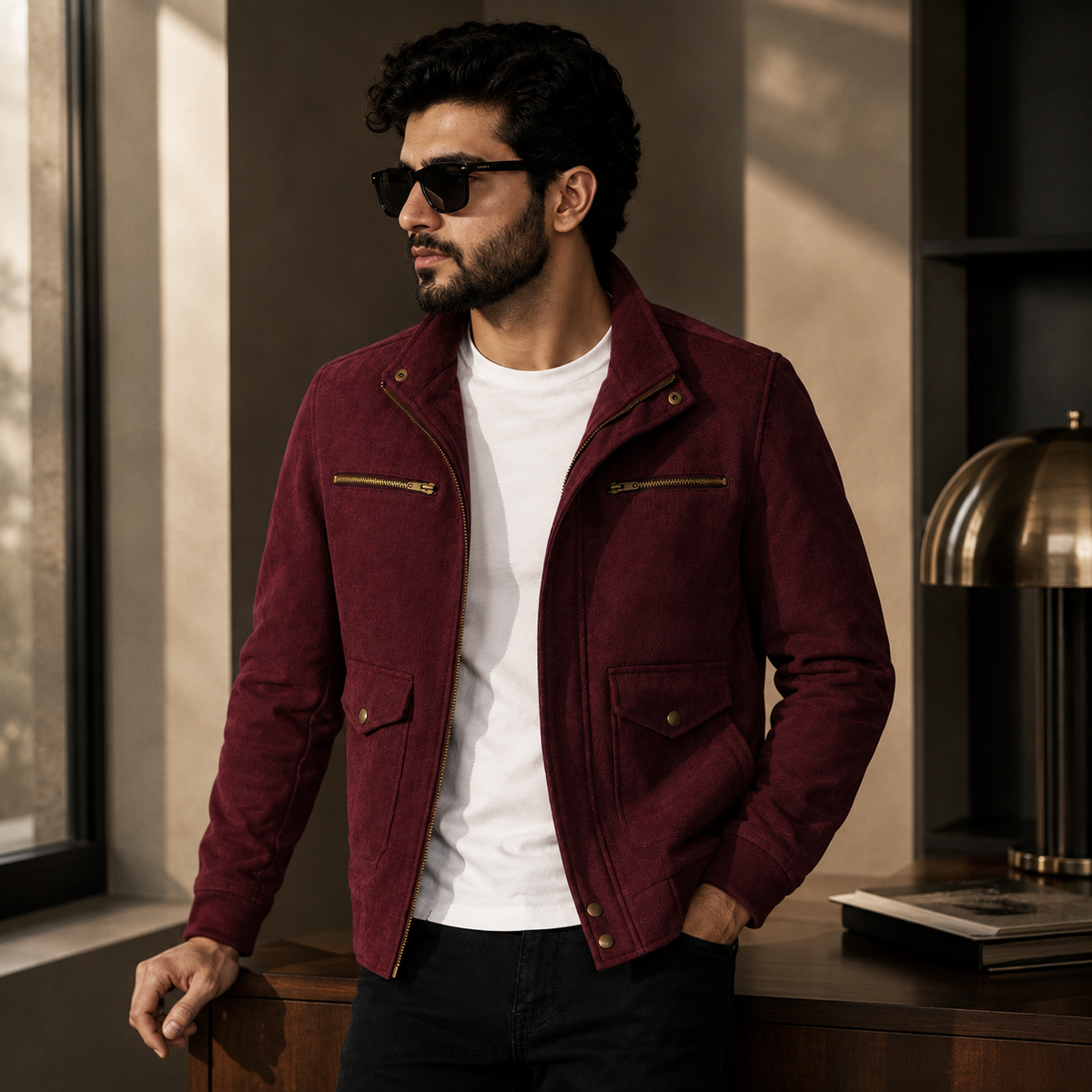 Suede Faux Maroon