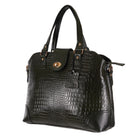Women's Luxury Leather Shoulder Crossbody Handbag - Crocodile Pattern Stylish Bag