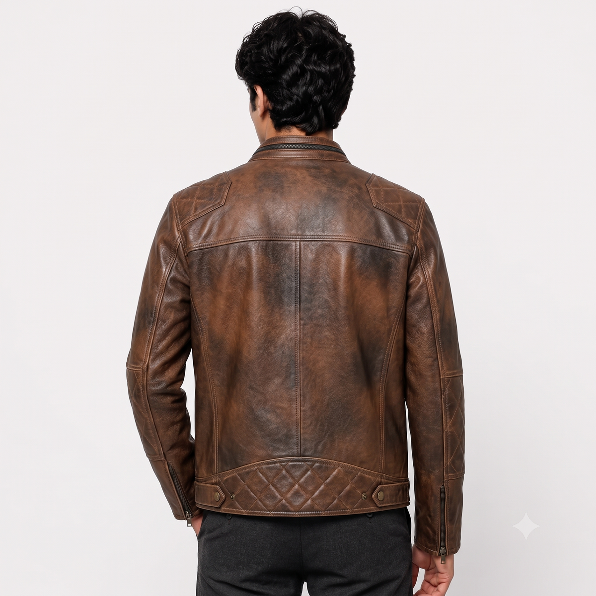 Men’s Vintage Distressed Brown  Leather Jacket