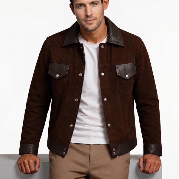 Cantras Suede Leather Biker Jacket
