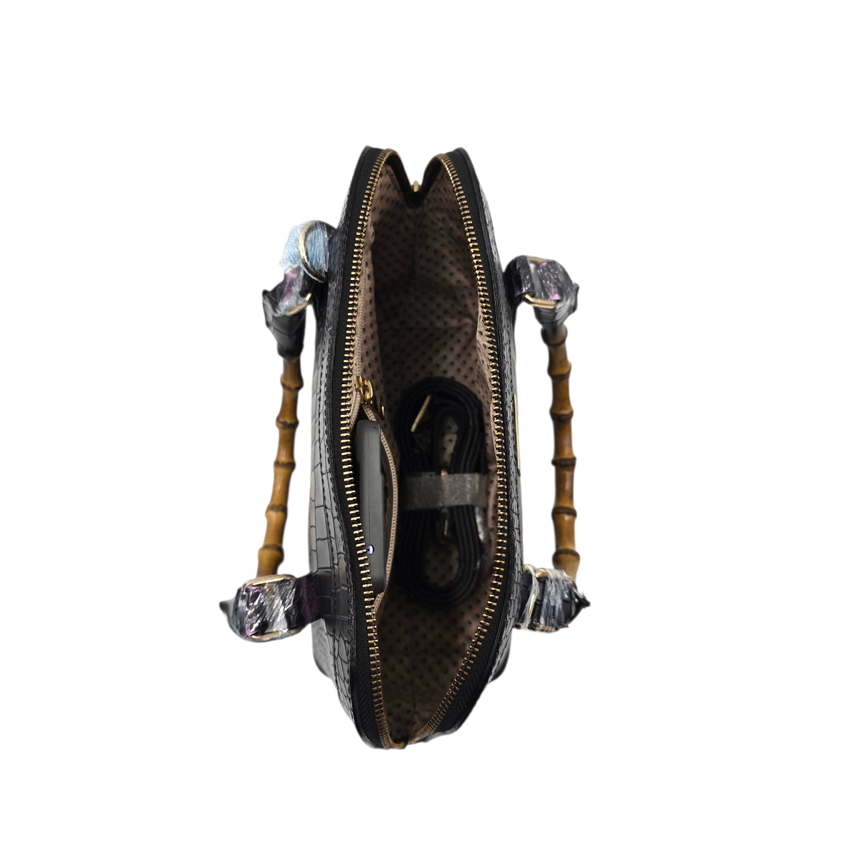 Genuine Leather Handbags with Bamboo handle for Women - Multi-Style Tote, Crossbody, and Top Handle Bag.
