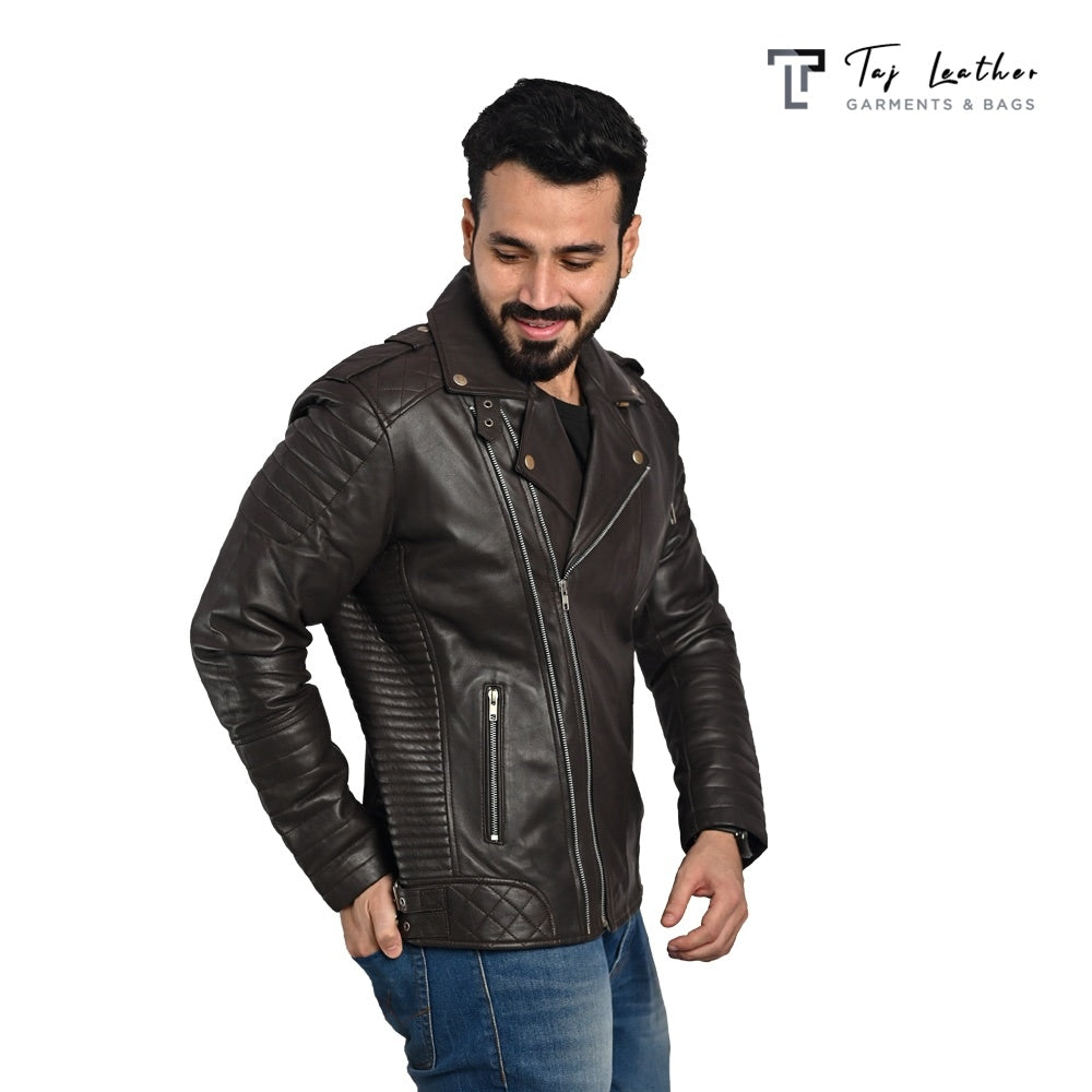 MEN'S BIKER LEATHER JACKET