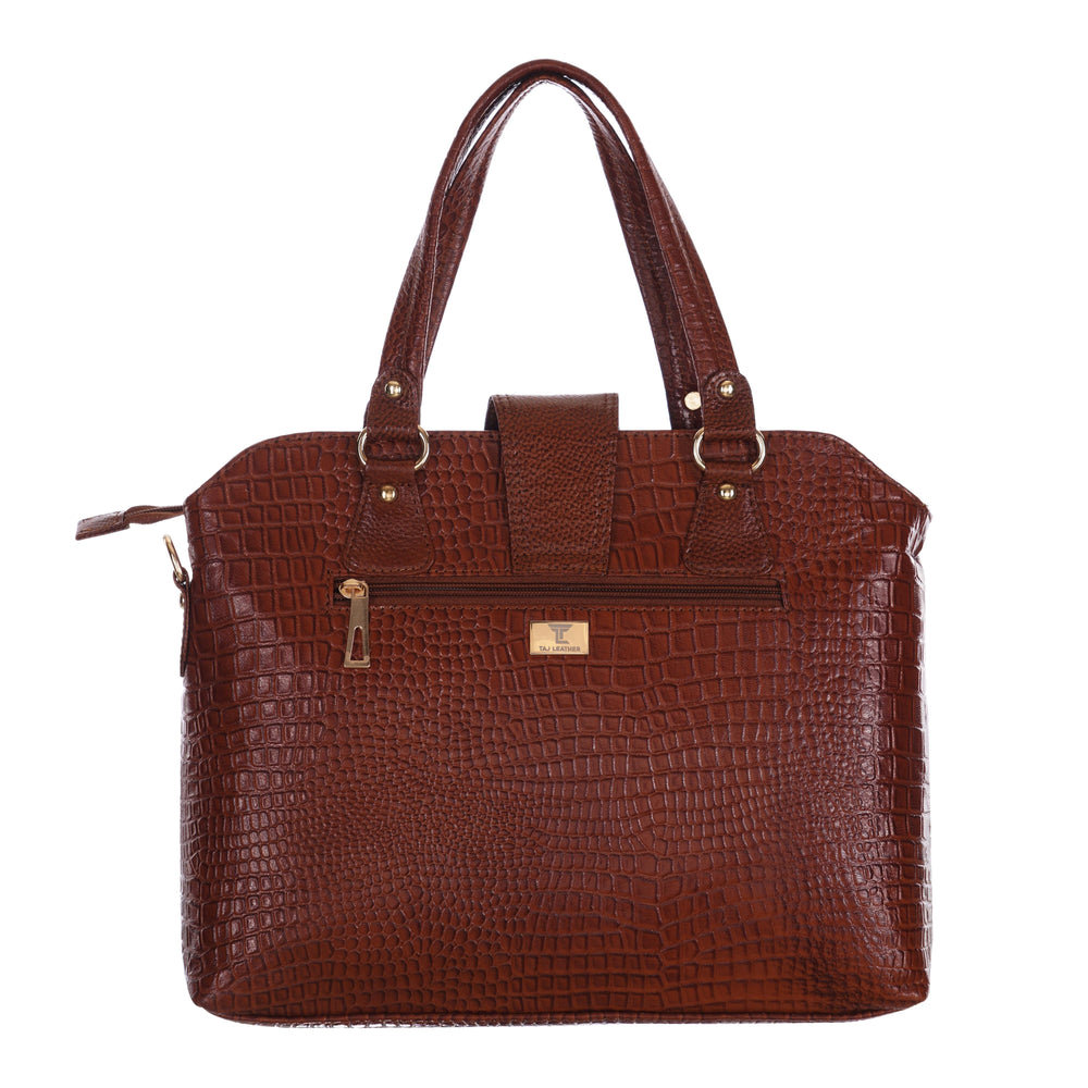 Women's Luxury Leather Shoulder Crossbody Handbag - Crocodile Pattern Stylish Bag