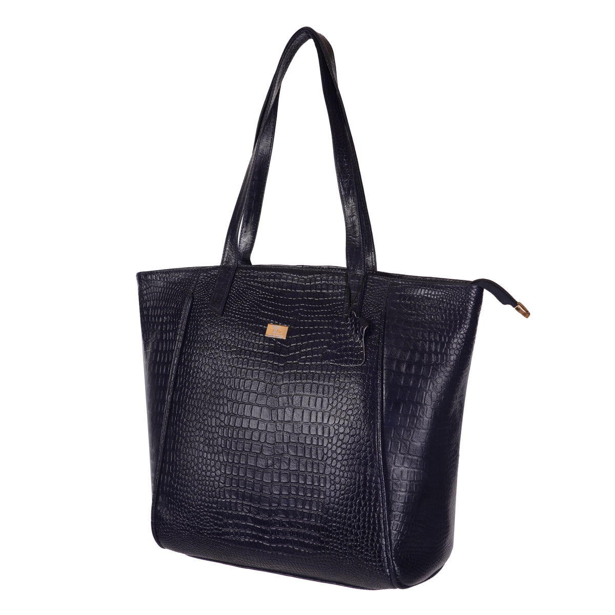 Women's Croco Pattern Shoulder Bag - Stylish and Spacious Bag with Big Compartment