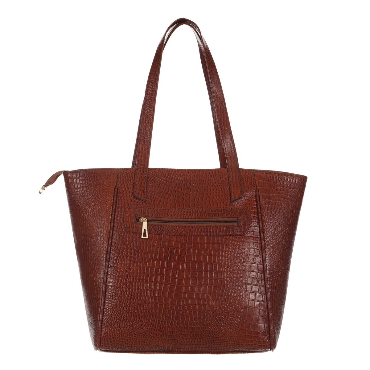 Women's Croco Pattern Shoulder Bag - Stylish and Spacious Bag with Big Compartment