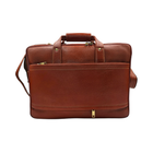 Genuine Leather Double Fold Laptop Bag for Men - Office Bag - Fits Up to 14/15.6/17 Inch.
