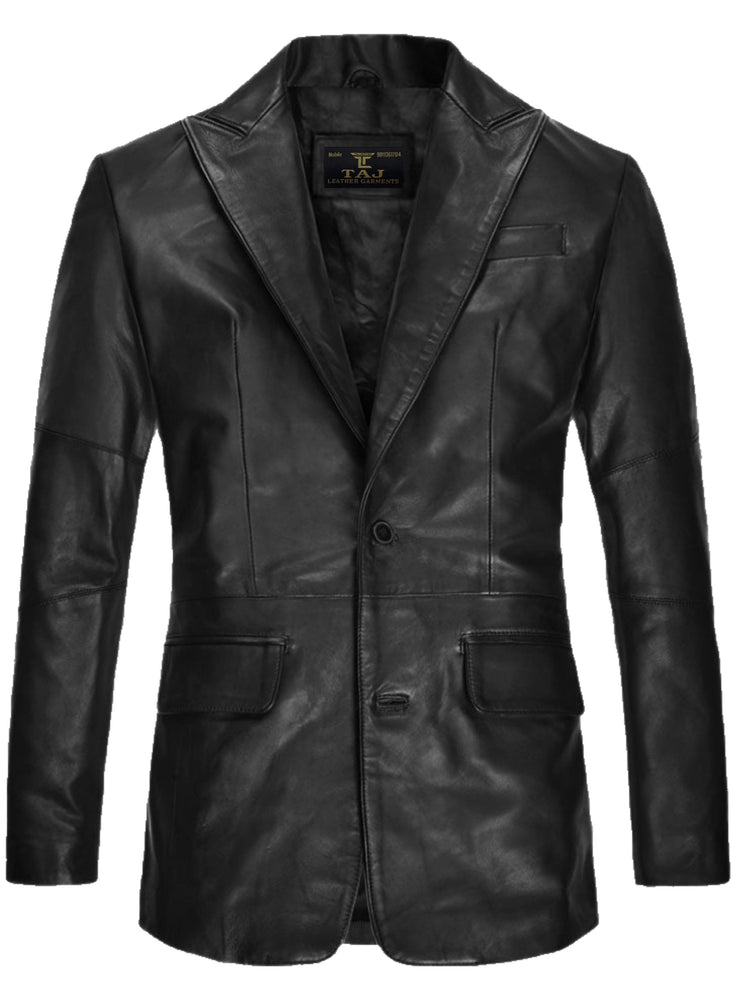 Men's Black Leather Coat - Premium Quality by Taj Leather