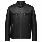 Mallan Style Leather jacket - By Taj Leather Pure Black
