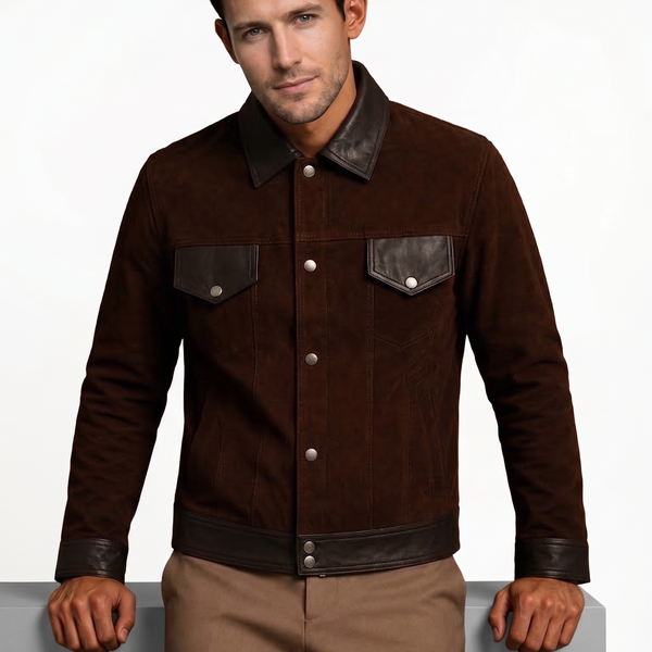Cantras Suede Leather Biker Jacket