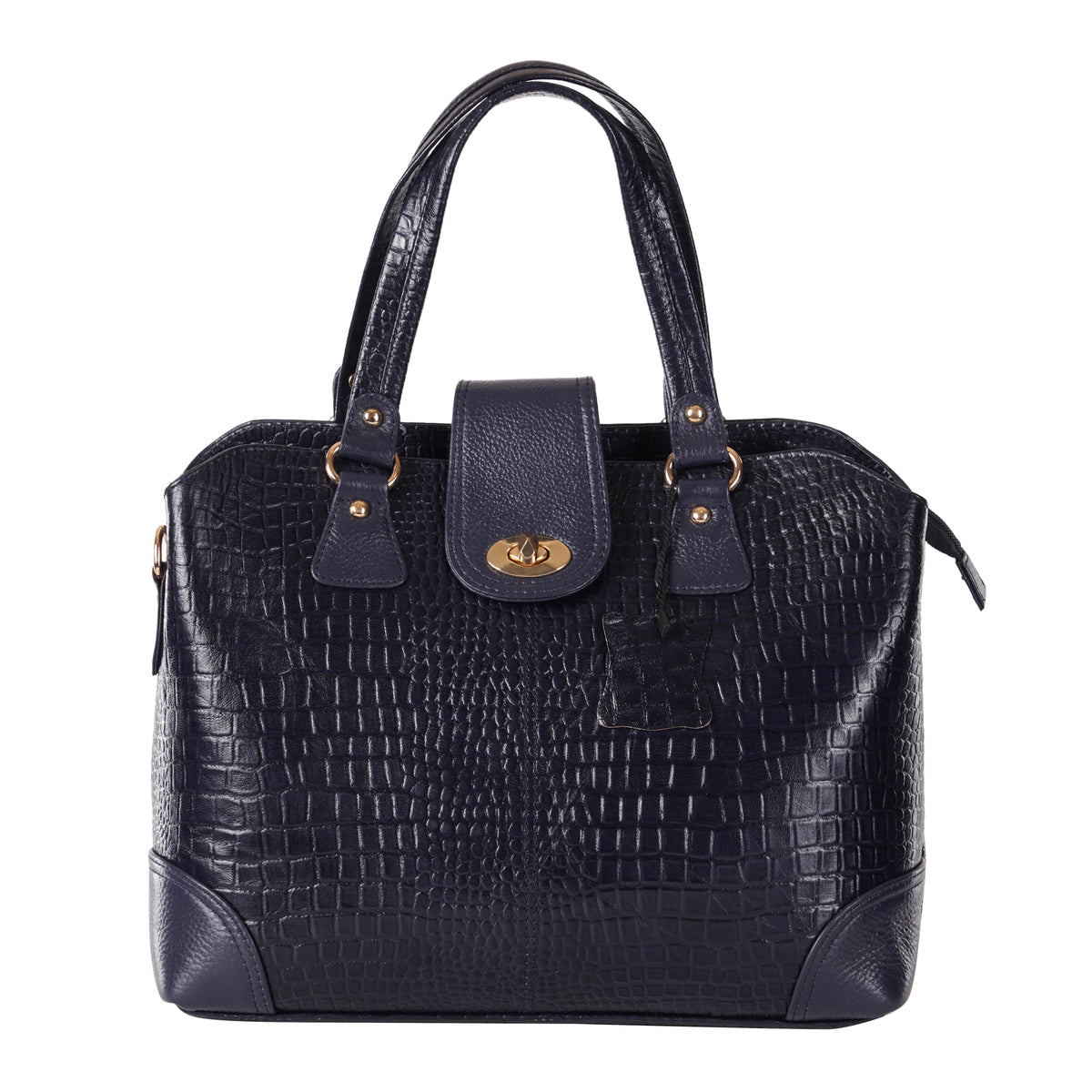 Women's Luxury Leather Shoulder Crossbody Handbag - Crocodile Pattern Stylish Bag