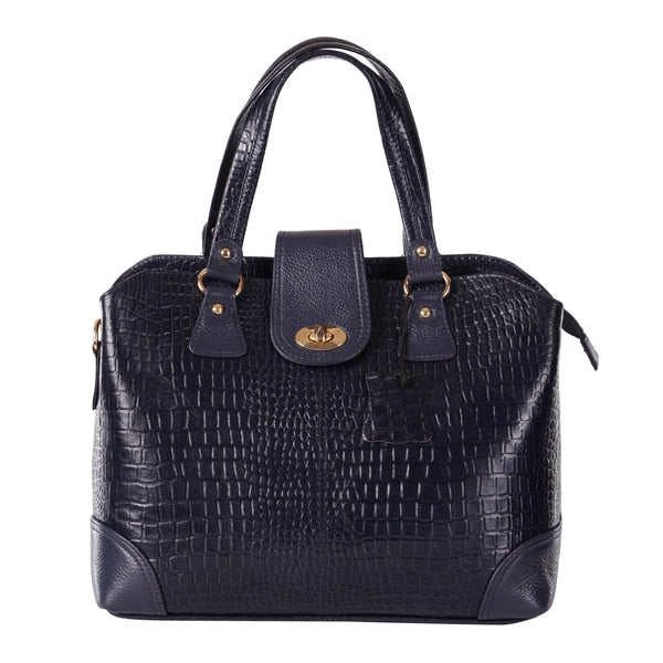 Women's Luxury Leather Shoulder Crossbody Handbag - Crocodile Pattern Stylish Bag