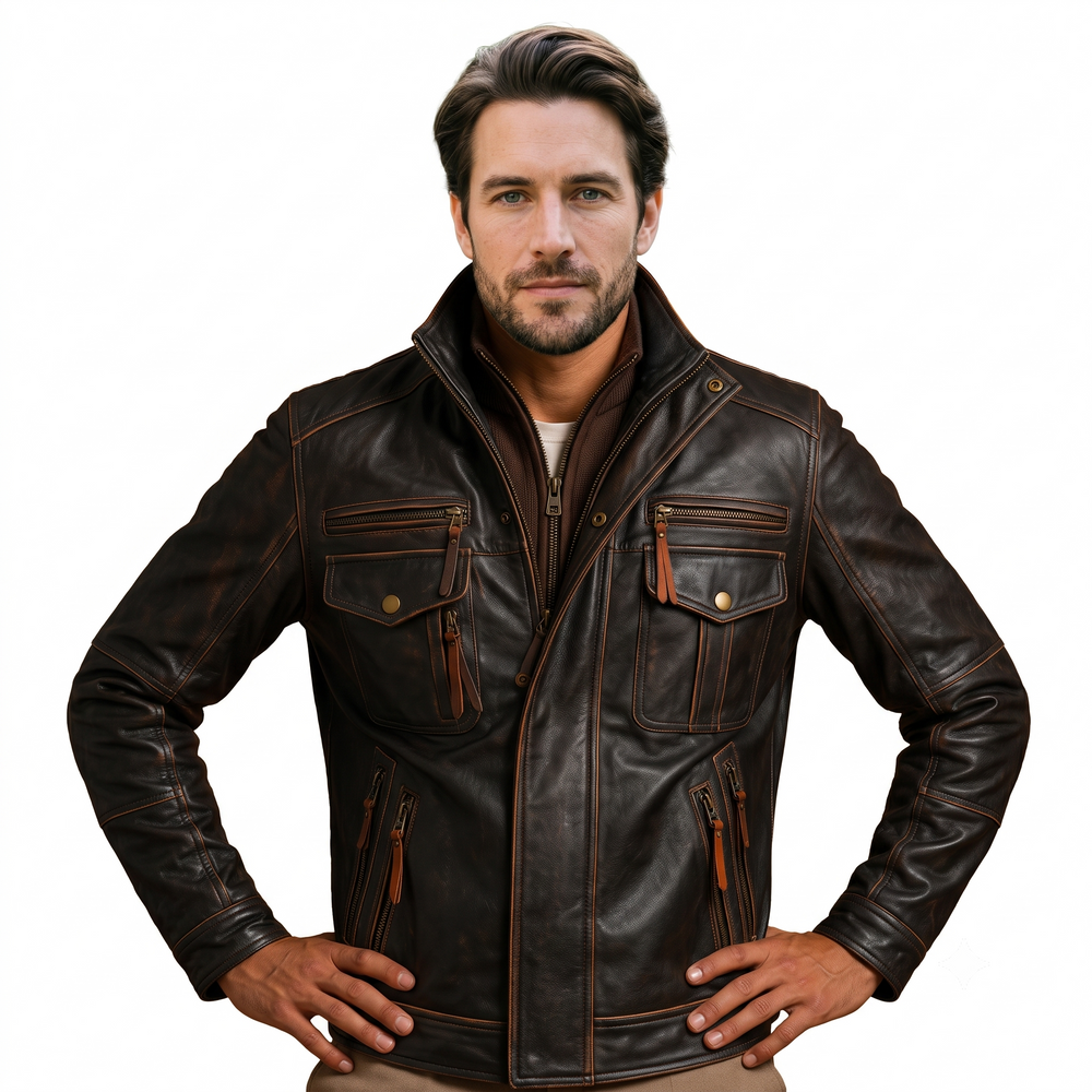 Pandom Rubbuf Leather Jacket black