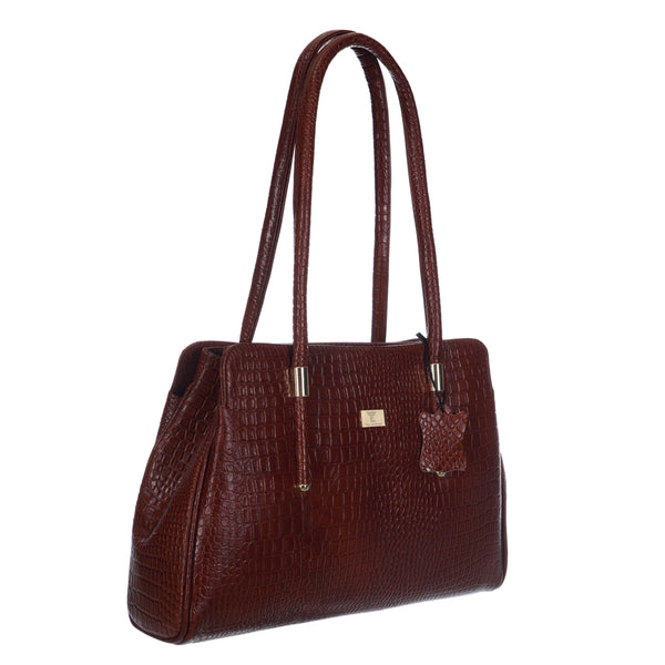 Women's Croco Leather Shoulder Bag - Luxurious and Versatile with Multiple Color Options