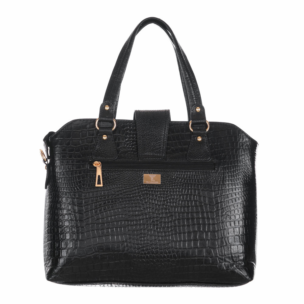 Women's Luxury Leather Shoulder Crossbody Handbag - Crocodile Pattern Stylish Bag