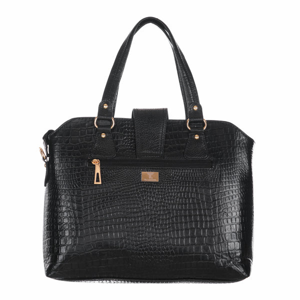 Women's Luxury Leather Shoulder Crossbody Handbag - Crocodile Pattern Stylish Bag