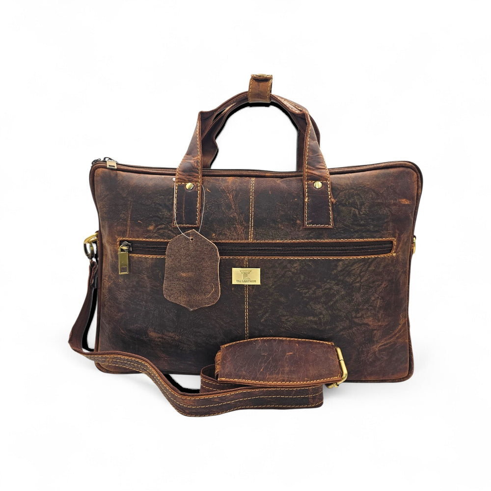 Genuine oil pullup Leather Laptop Bag for Men - Office Bag - Fits Up to 14/15.6/16 Inch