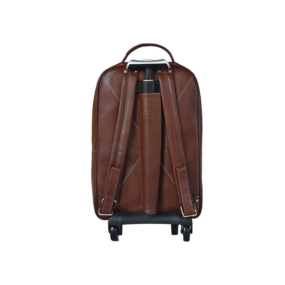 Leather Accessories 18 Inch Leather Laptop Backpacks Trolley Bags