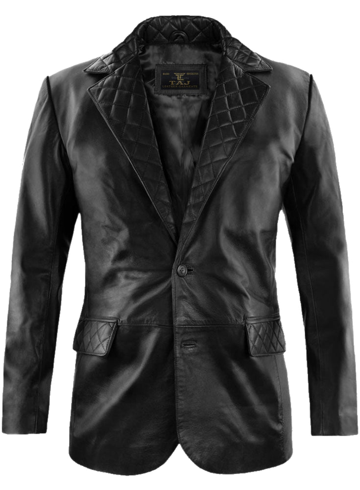 Men's Black Leather Coat - Premium Quality by Taj Leather