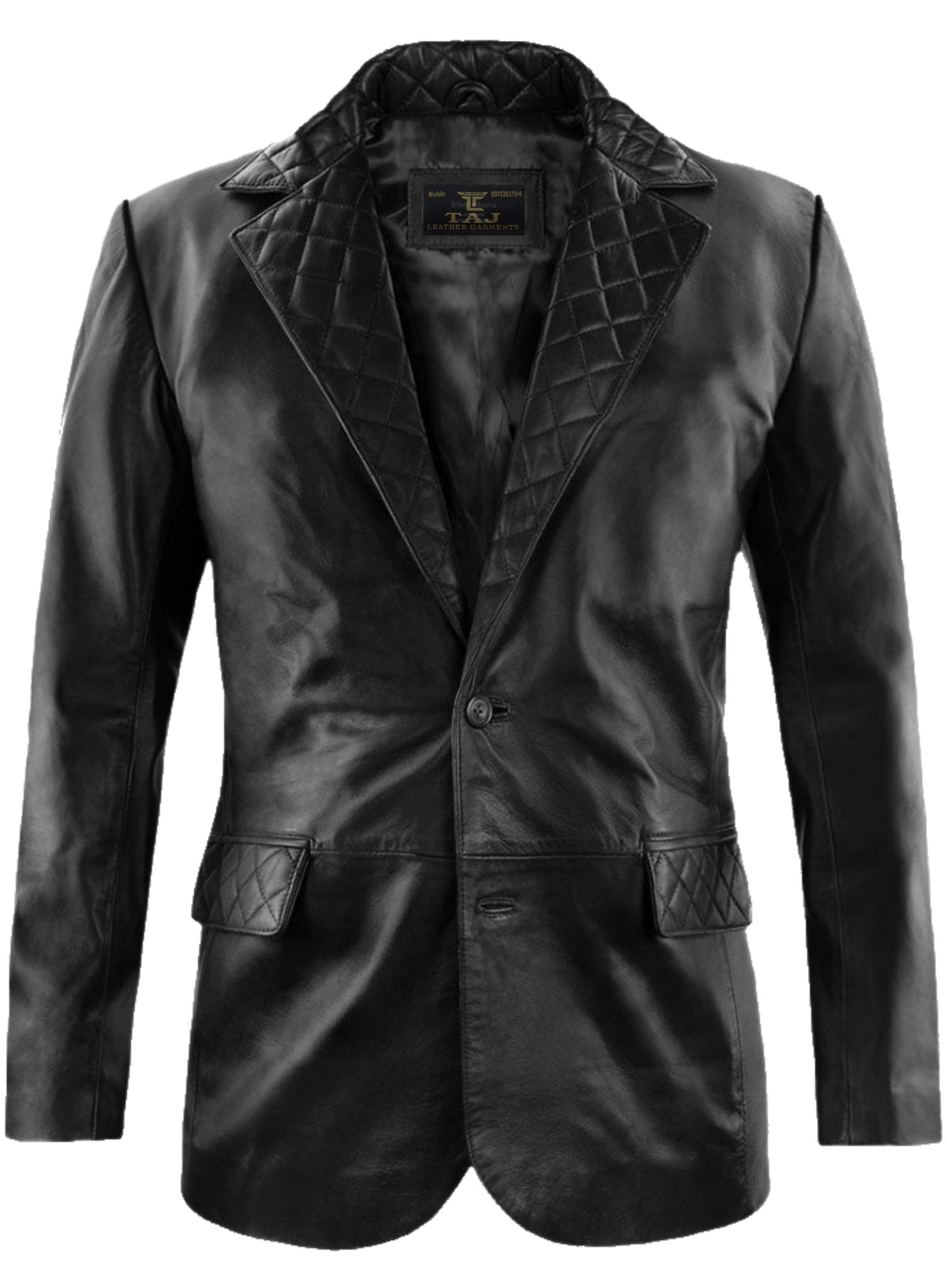 Men's Black Leather Coat - Premium Quality by Taj Leather