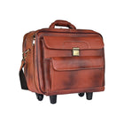 Taj Leather Trolly Suitcase Bag - 100% Leather