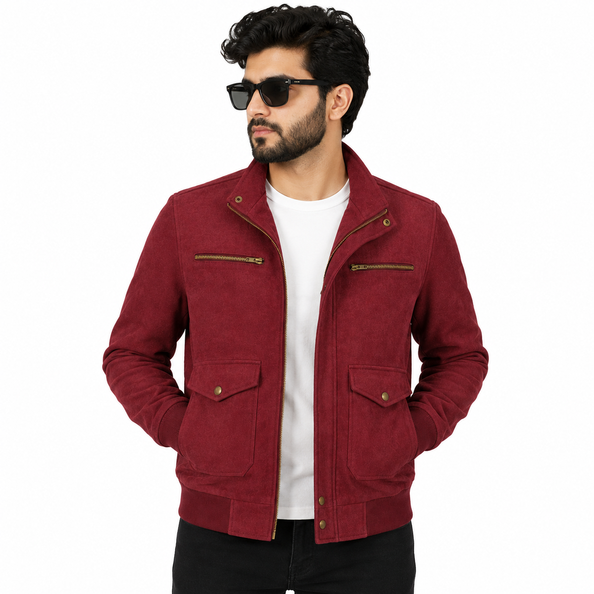 Suede Faux Maroon