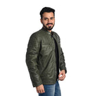 Men's Solid Leather Jacket - Stylish and Durable