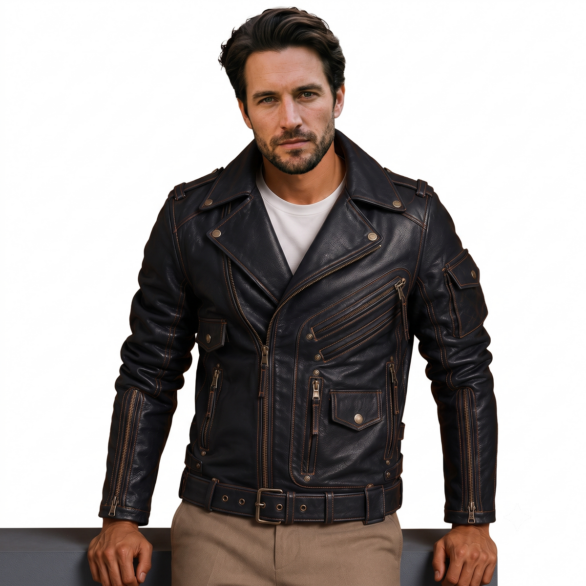 Cobra Biker Leather Jacket black