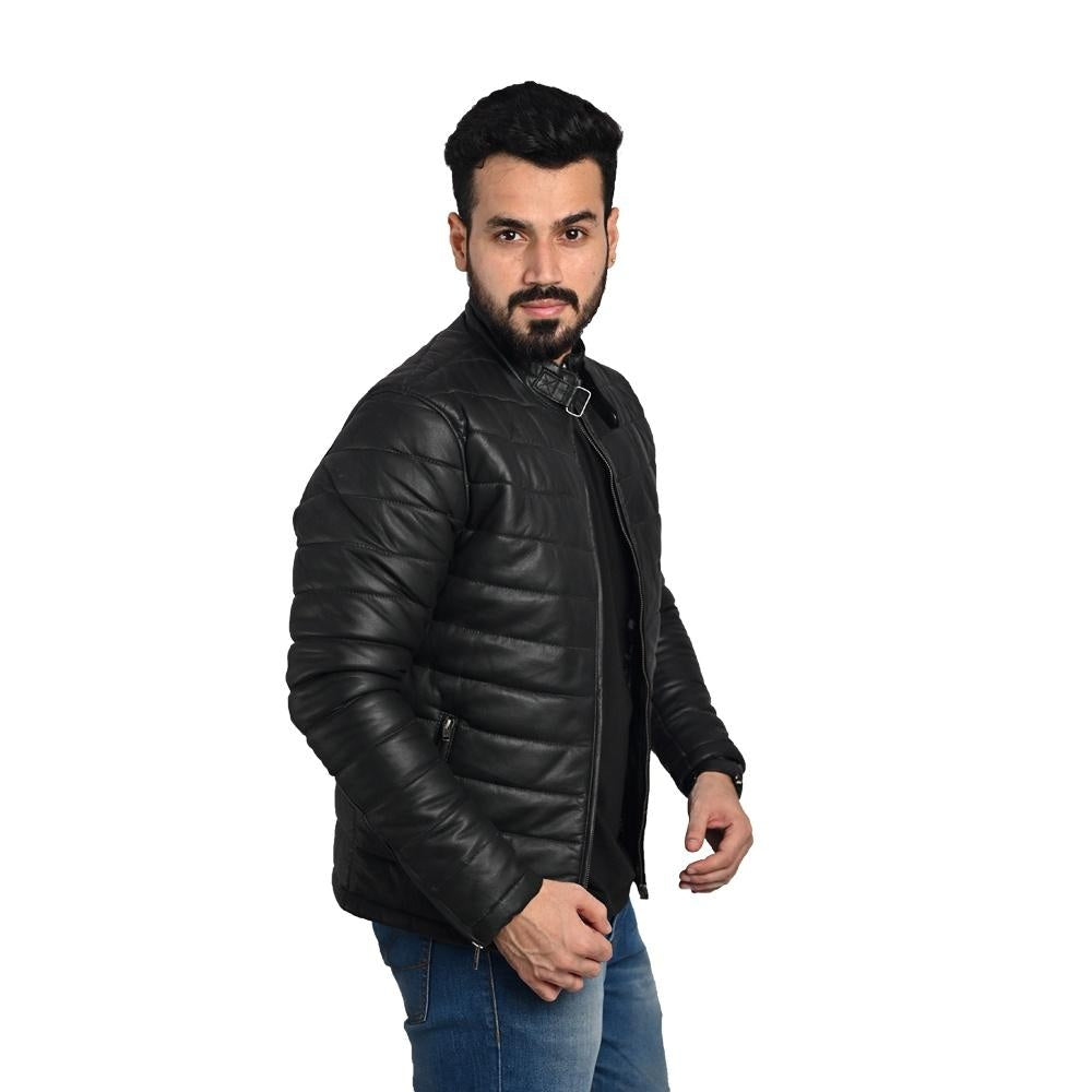 Men's Puffer Leather Jacket – 100% Pure Leather – Handmade Craftsmanship