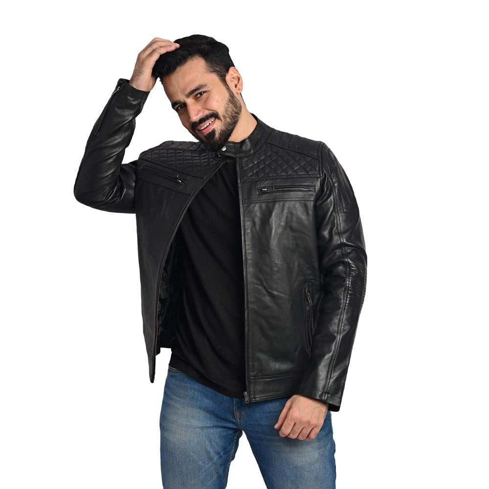 D-Design Leather Jacket by Taj Leather - Men's Fashion Statement