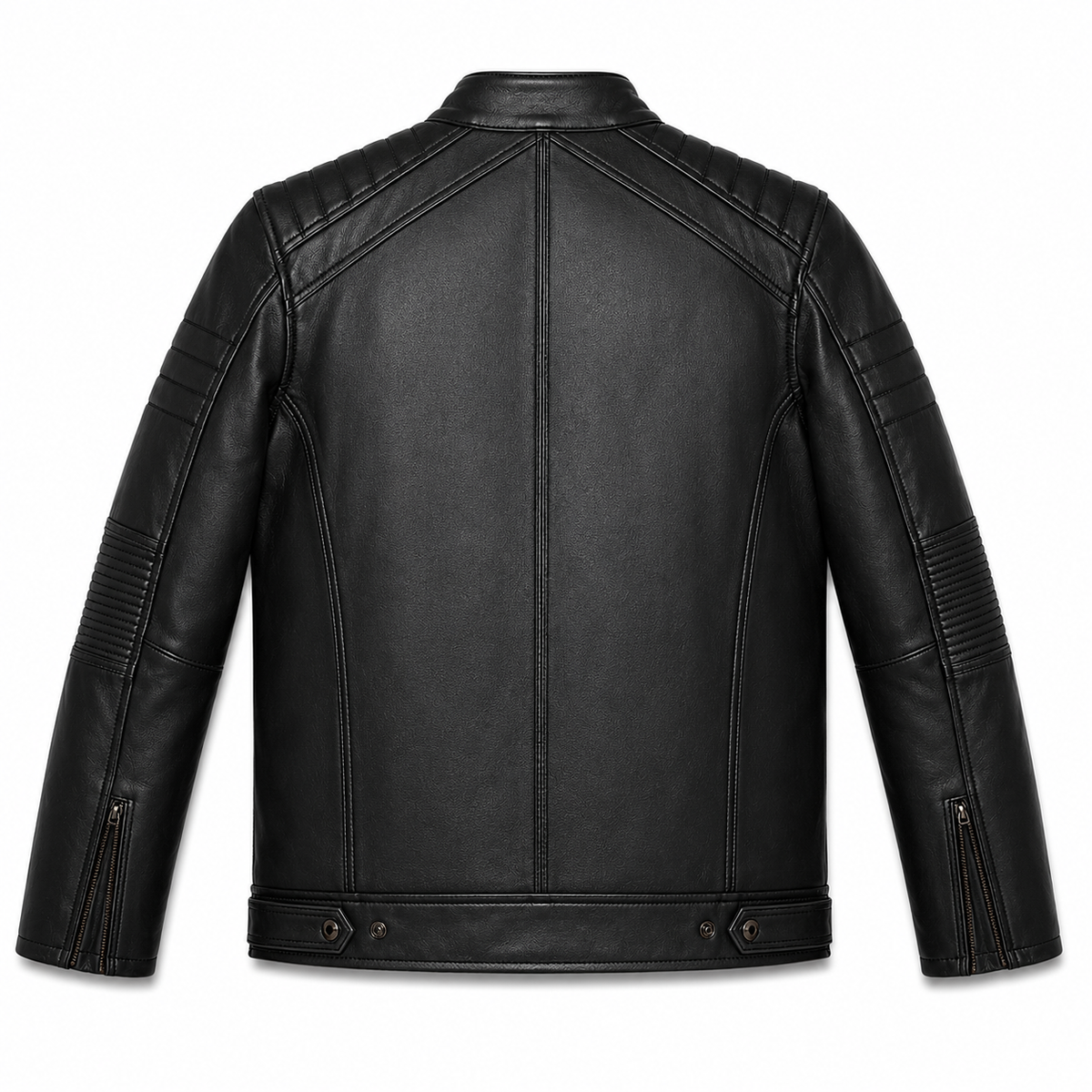 Stickers Design Leather Jacket - By Taj Leather Pure Black