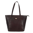 Women's Croco Pattern Shoulder Bag - Stylish and Spacious Bag with Big Compartment