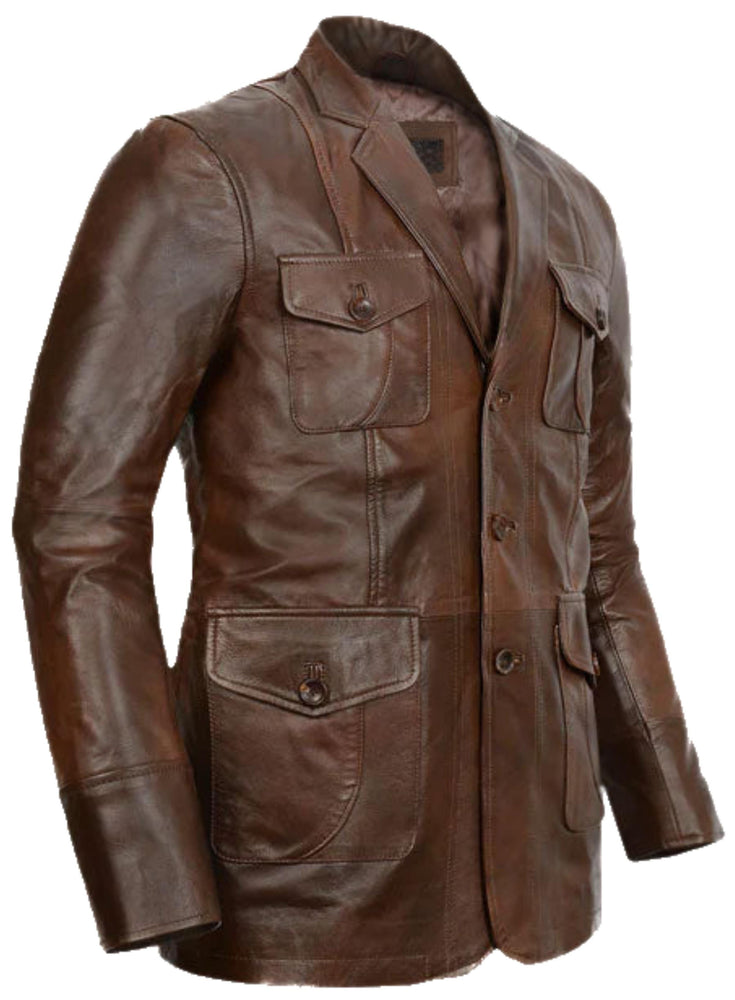 Men's Brown Leather Coat - Premium Quality by Taj Leather
