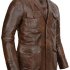 Men's Brown Leather Coat - Premium Quality by Taj Leather