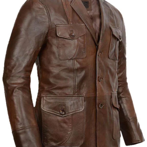 Men's Brown Leather Coat - Premium Quality by Taj Leather