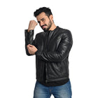 Men's Solid Leather Jacket - Stylish and Durable