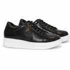 Classic Black Low-Top Leather Sneakers