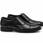 Police  Classic Black Cap-Toe Leather Oxford Shoes