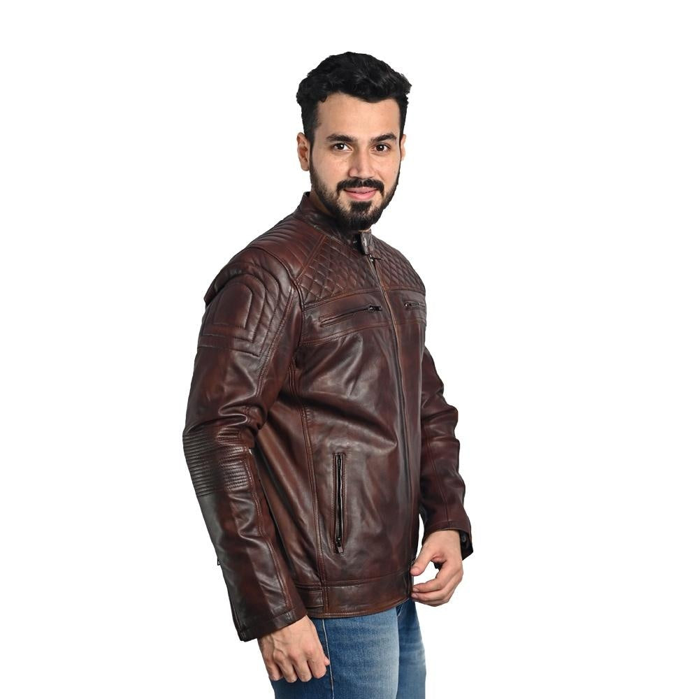 D-Design Leather Jacket by Taj Leather - Men's Fashion Statement