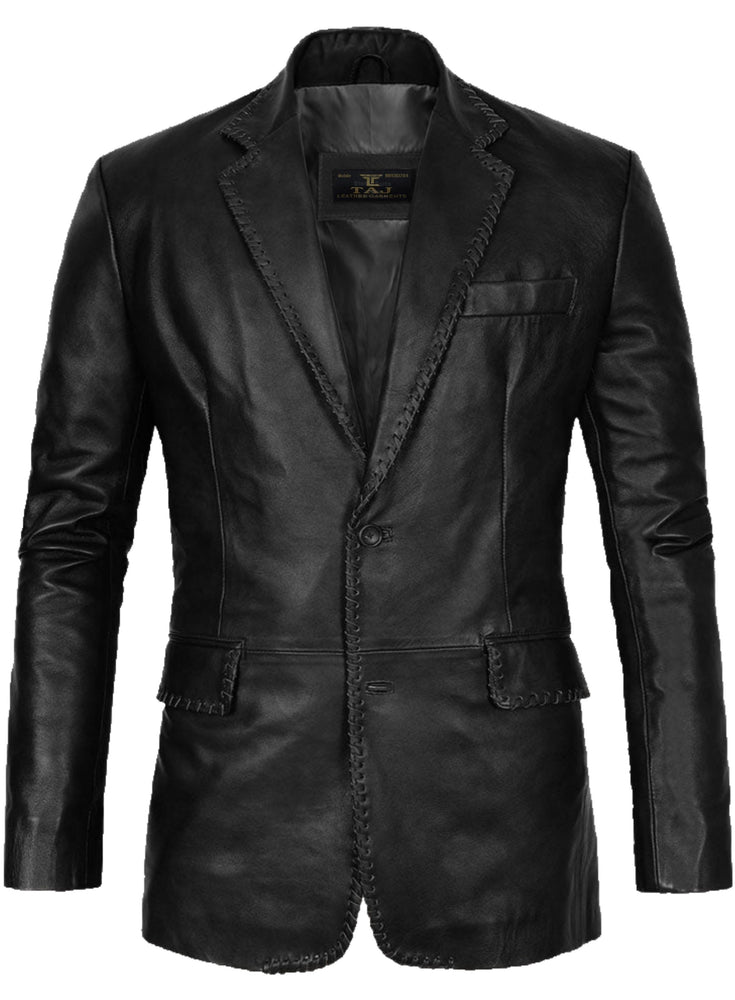 Men's Black Leather Coat - Premium Quality by Taj Leather