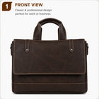 Oil Pull Up Leather Laptop bag For Men - Office Bag - Fits Up to 14/15.5/16 inch