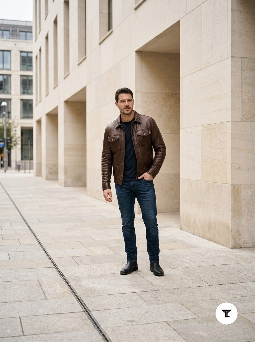 Taj Artisan Serengeti Dark Espresso Multi-Pocket Leather Safari Jacket - View 1000166656